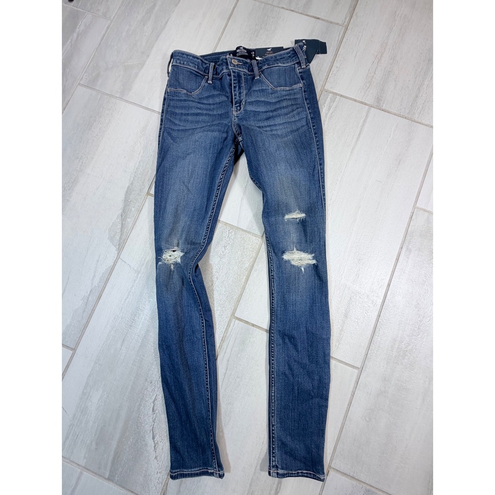 Hollister Low-Rise Jean Legging Blue Distressed Skinny Jeans 9L W29 L30 NWT